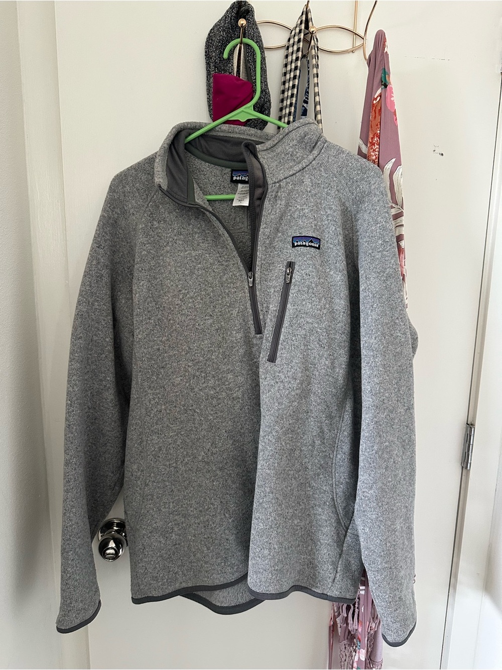 Patagonia Light Gray Quarter-Zip Fleece Pullover